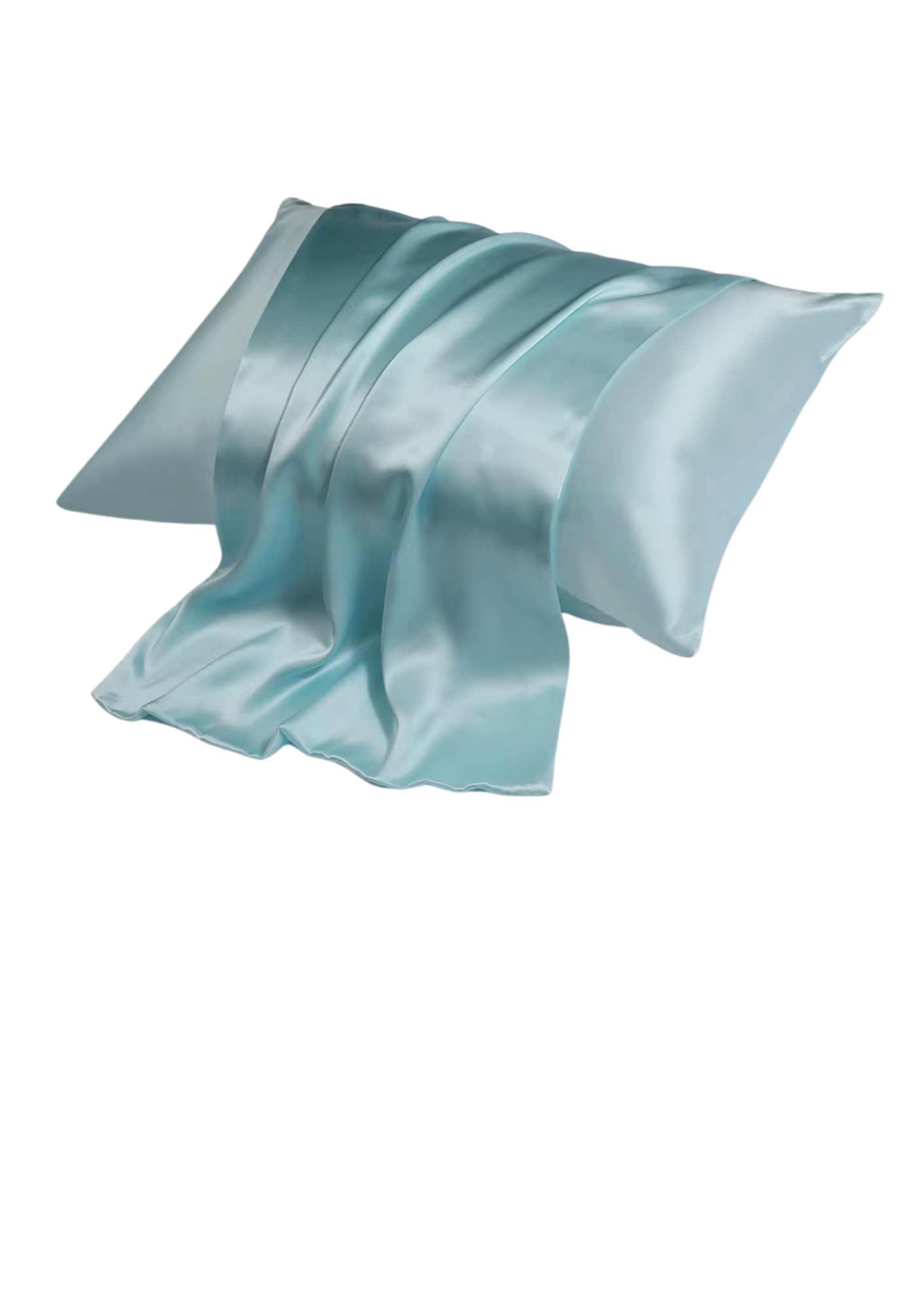 Turquoise satin pillowcase