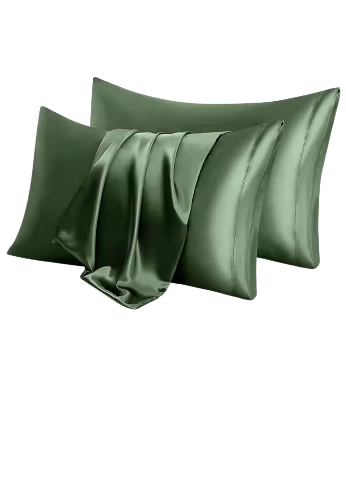 Green satin pillowcases